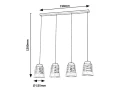 Lampa wisząca Zenaida czarny mat 4xE27 rabalux 3544 | 5998250335445 noxbox lampynox www.lampynox.pl