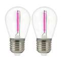 DUOPAK Żarówki różowe LED Neon O,3W 36V DC E27 do girlandy zewnętrznej Party NEON goldlux 322227 | 5901508322227 noxbox lampynox www.lampynox.pl