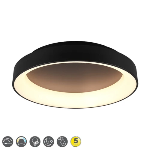 Lampa sufitowa GIRONA LED Czarny Mat Pilot 48W 2700-6000K ściemnialna   Trio 671290132 | 4017807489866 noxbox lampynox www.lampynox.pl