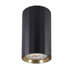 Nicea czarny | złoty Ø 5,5cm. GU10 Downlight tuba natynkowa