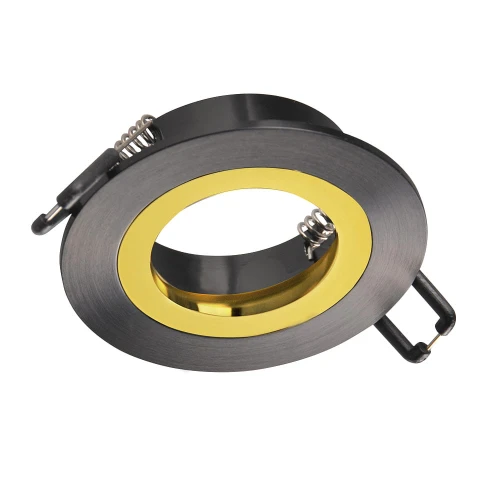 Oczko sufitowe Febe okrągła czarno-złota Ø 8cm. GU10 goldlux 323323 | 5901508323323 noxbox lampynox www.lampynox.pl