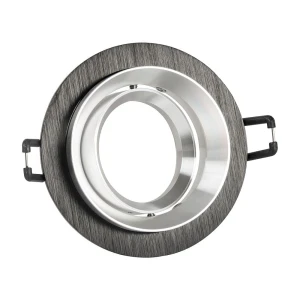 Lika R czarno-srebrna Ø 9,2cm. GU10 Oczko sufitowe uchylne