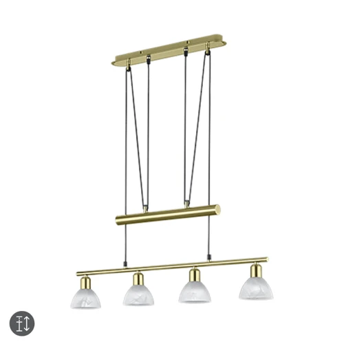 Regulowana Lampa wisząca  LEVISTO Mosiądz Mat E14 x 4 Trio 371010408 | 4017807281798 noxbox lampynox www.lampynox.pl