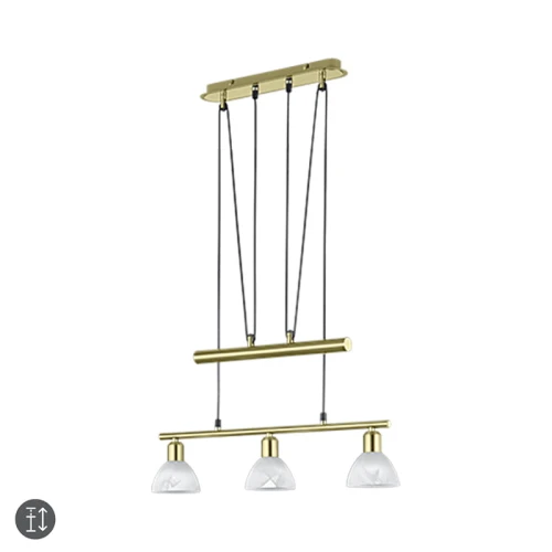 Regulowana Lampa wisząca  LEVISTO Mosiądz Mat 3 x E14 Trio 371010308 | 4017807281767 noxbox lampynox www.lampynox.pl