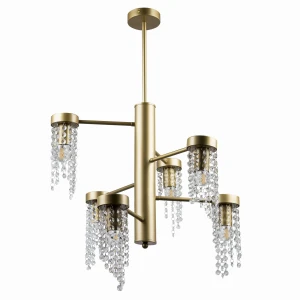 GEA-6 6xE27 gold + crystal il mio Lampa wisząca Polux 316318