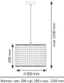 Lampa wisząca z koralami Ribe biały | brąz Ø 30cm. E27 goldlux 315847 | 5901508315847 noxbox lampynox www.lampynox.pl