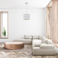 Lampa wisząca z koralami Ribe biały | brąz Ø 30cm. E27 goldlux 315847 | 5901508315847 noxbox lampynox www.lampynox.pl