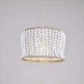 Lampa wisząca z koralami Ribe biały | brąz Ø 30cm. E27 goldlux 315847 | 5901508315847 noxbox lampynox www.lampynox.pl