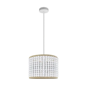 Ribe biały | brąz Ø 30cm. E27 Lampa wisząca 