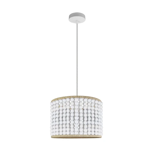 Lampa wisząca z koralami Ribe biały | brąz Ø 30cm. E27 goldlux 315847 | 5901508315847 noxbox lampynox www.lampynox.pl