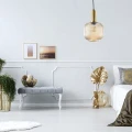 Lampa wisząca Cumbria złoty | bursztyn Ø 20cm. E27 goldlux 317407 | 5901508317407 noxbox lampynox www.lampynox.pl