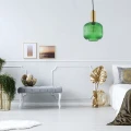 Lampa wisząca Cumbria złoty | zielony Ø 20cm. E27 goldlux 317414 | 5901508317414 noxbox lampynox www.lampynox.pl