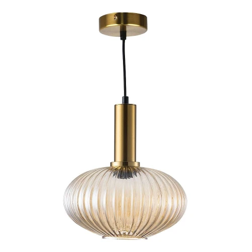 Lampa wisząca Norfolk złoty | bursztynowy Ø 24cm. E27 goldlux 317384 | 5901508317384 noxbox lampynox www.lampynox.pl