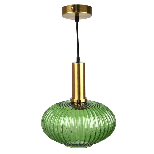 Lampa wisząca Norfolk złoty | zielony Ø 24cm. E27 goldlux 314314 | 5901508314314 noxbox lampynox www.lampynox.pl