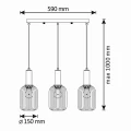 Lampa wisząca potrójna Suffolk złoty | przydymiony 3xE27 goldlux 318862 | 5901508318862 noxbox lampynox www.lampynox.pl