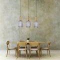Lampa wisząca potrójna Suffolk złoty | przydymiony 3xE27 goldlux 318862 | 5901508318862 noxbox lampynox www.lampynox.pl