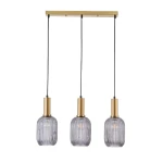 Suffolk złoty | przydymiony 3xE27 Lampa wisząca potrójna