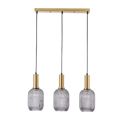Lampa wisząca potrójna Suffolk złoty | przydymiony 3xE27 goldlux 318862 | 5901508318862 noxbox lampynox www.lampynox.pl