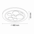 Plafon ściemnialny z pilotem Planety 50 biały | chrom Ø 48cm. LED Dim. 72W 3000K-4000K-6500K Pilot goldlux 315762 | 5901508315762 noxbox lampynox www.lampynox.pl