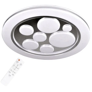 Planety 50 biały | chrom Ø 48cm. LED Dim. 72W 3000K-4000K-6500K Pilot Plafon ściemnialny z pilotem