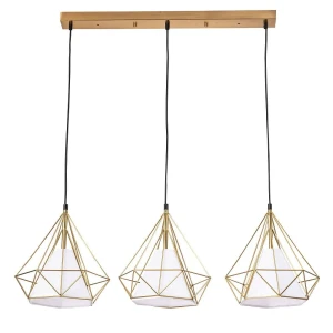 Hira 3 złoty | biały 3xE27 Lampa wisząca