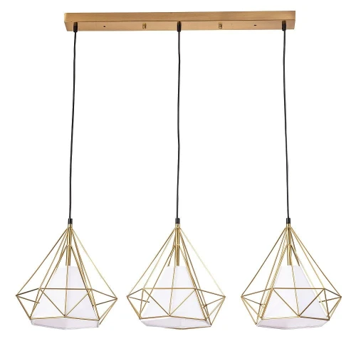 Lampa wisząca Hira 3 złoty | biały 3xE27 goldlux 318510 | 5901508318510 noxbox lampynox www.lampynox.pl