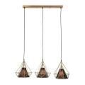 Lampa wisząca Hira 3 złoty | czarny 3xE27 goldlux 318565 | 5901508318565 noxbox lampynox www.lampynox.pl