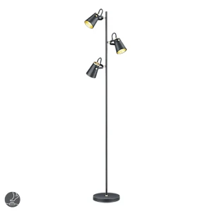 EDWARD Czarny Mat 3 x E14 Lampa podłogowa stojąca 
