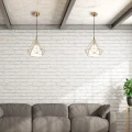 Lampa wisząca ﻿Hira złoty | biały E27 goldlux 318503 | 5901508318503 noxbox lampynox www.lampynox.pl