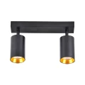 Spot z wymiennym ringiem Maribel czarny | złoty 2xGU10 goldlux 319913 | 5901508319913 noxbox lampynox www.lampynox.pl