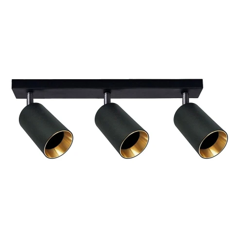 Spot z wymiennym ringiem Maribel czarny | złoty 3xGU10 goldlux 319920 | 5901508319920 noxbox lampynox www.lampynox.pl