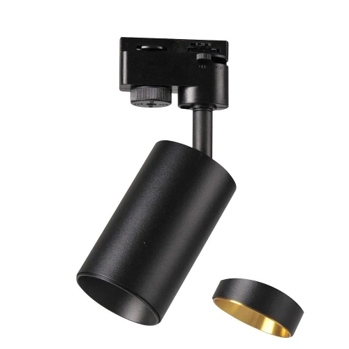 Reflektor z wymiennym ringiem Maribel czarny | złoty Ø 6cm. GU10 do systemu szyn 1-fazowych goldlux 321718 | 5901508321718 noxbox lampynox www.lampynox.pl