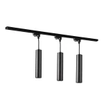 Zestaw szynowy 3x lampa wisząca Maribel czarny | złoty i 1m. szynoprzewodu 1-fazowego