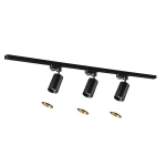 Zestaw szynowy 3x reflektor Maribel czarny | złoty i 1m. szynoprzewodu 1-fazowego