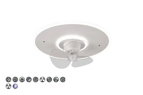 Lampa sufitowa ściemnialna Nybro biały mat z wentylatorem Ø 50cm LED 3 step dim. 30W 2700-6500K pilot RL R64133131 | 4017807564440 noxbox lampynox www.lampynox.pl