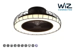 Sandfjord czarny mat z wentylatorem Ø 52cm WiZ LED dim. 30W 2700-6500K pilot Lampa sufitowa ściemnialna sterowana aplikacją