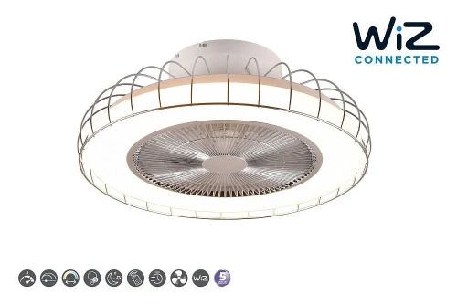 Lampa sufitowa ściemnialna sterowana aplikacją Sandfjord biały mat z wentylatorem Ø 52cm WiZ LED dim. 30W 2700-6500K pilot RL R64122106 | 4017807564426 noxbox lampynox www.lampynox.pl