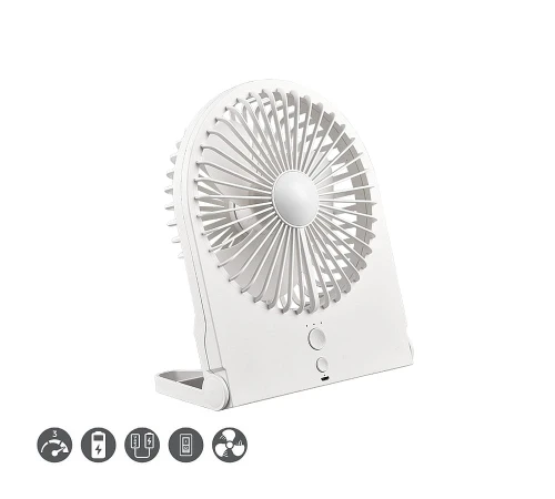 Wentylator stołowy zasilany akumulatorem Breezy biały 4W 3-poziomy prędkości RL R044-01 | 4017807564464 noxbox lampynox www.lampynox.pl