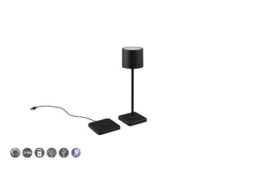 Zewnętrzna lampka stołowa Fernandez czarny mat LED dim. 1,5W 2700+4000+6000K ściemnialna RL R54096132 | 4017807564334 noxbox lampynox www.lampynox.pl