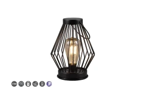Merida czarny mat zasilanie solarne LED 0,1W 2700K IP44 Zewnętrzna lampka stołowa