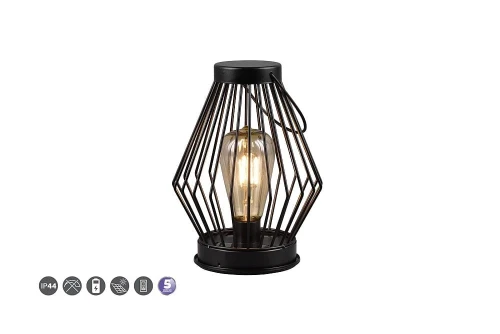 Zewnętrzna lampka stołowa Merida czarny mat zasilanie solarne LED 0,1W 2700K IP44 RL R54046132 | 4017807564211 noxbox lampynox www.lampynox.pl