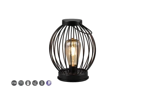 Zewnętrzna lampka stołowa Merida czarny mat zasilanie solarne LED 0,1W 2700K IP44 RL R54036132 | 4017807564204 noxbox lampynox www.lampynox.pl