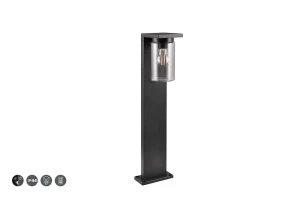 Ardila czarny mat wys. 65cm. czujnik zmierzchu E27 IP44 Lampa ogrodowa stojąca