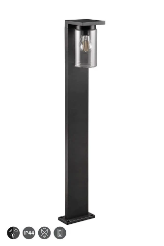 Lampa ogrodowa stojąca Ardila czarny mat wys. 100cm. czujnik zmierzchu E27 IP44 trio 411660132 | 4017807564099 noxbox lampynox www.lampynox.pl