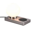 Lampka stołowa Chloe nikiel mat E14 ładowarka indukcyjna rl R59080107 | 4017807540505 noxbox lampynox www.lampynox.pl