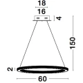 Lampa wisząca Ściemnialna MONTE LED Złota 48W 3000K LE41695 noxbox lampynox www.lampynox.pl