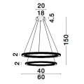 Lampa wisząca MONTE LED Złota 56W 3000K LE41691 noxbox lampynox www.lampynox.pl