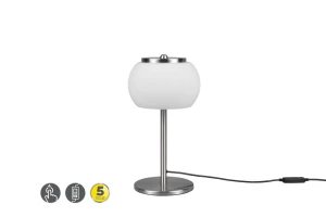 Madison nikiel | biały LED 3 step dim. 8W 3000K Lampka stołowa ściemnialna