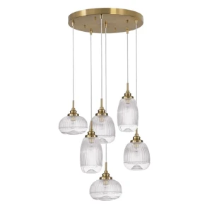 AHIGAL Satynowe złoto 6 x E14 Lampa wisząca