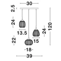 Lampa wisząca ALCALA Satynowe złoto 3 x E27 LE41857 noxbox lampynox www.lampynox.pl